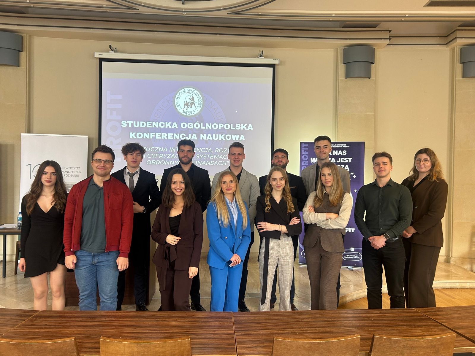 Członkowie SKN IK Profit podczas Studenckiej Ogólnopolskiej Konferencji Naukowej, UEP, 8 maja 2026